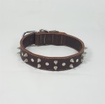 Savelli-Pet Halsband feinstes Echtleder mit Nieten ca.39,5cm - 48,5cm für Hunde