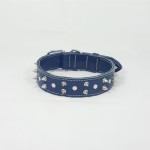 Savelli-Pet Halsband feinstes Echtleder mit Nieten ca.39,5cm - 48,5cm für Hunde