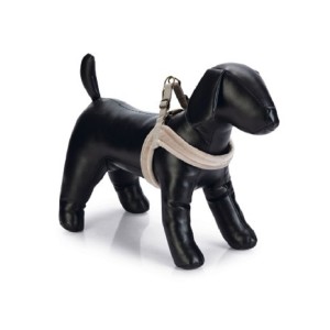 BEEZTEES Geschirr Designed by Lotte VELURA Samt S 52cm - 62cm Grau für Hunde