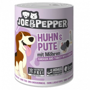 PRO PET Nassfutter JOE & PEPPER Huhn & Pute mit Möhren für Hunde