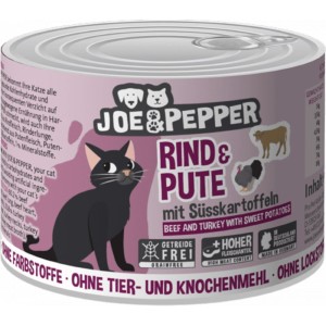 PRO PET Nassfutter JOE & PEPPER Rind & Pute mit Süßkartoffel für Katzen