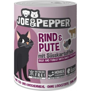 PRO PET Nassfutter JOE & PEPPER Rind & Pute mit Süßkartoffel für Katzen 1 x 400g