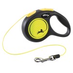 FLEXI NEW Roll-Leine CLASSIC NEON SEIL schwarz/neongelb...