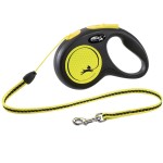 FLEXI NEW Roll-Leine CLASSIC NEON SEIL schwarz/neongelb...