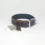 Savelli-Pet Halsband Echtleder Knochenprägung Softpad ca.41 - 51cm für Hunde