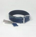 Savelli-Pet Halsband Echtleder Knochenprägung Softpad ca.41 - 51cm für Hunde