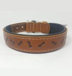 Savelli-Pet Halsband Echtleder Knochenprägung...