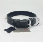 Savelli-Pet Halsband feinstes Echtleder mit Nieten ca.37,5cm - 45,5cm für Hunde
