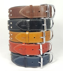 Savelli-Pet Halsband Echtleder Softpad Swarovski Steinen ca.41 - 51cm für Hunde