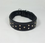 Savelli-Pet Halsband Echtleder Softpad Swarovski Steinen ca.41 - 51cm für Hunde