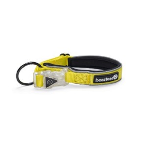 Beeztees Leuchthalsband Safety Gear Parinca Premium gelb LED Nylon für Hunde