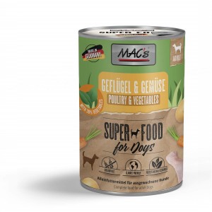 MACS Nassfutter GEFLÜGEL und GEMÜSE mit 30% Gemüse frischem Fleisch für Hunde