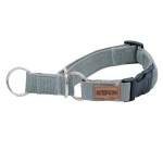 KOCH Halsband NYLON-KLICK-ZUGHALSBAND UNI Grau gepolstert...