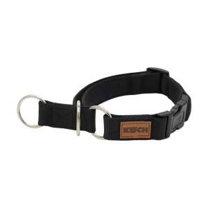 KOCH Halsband NYLON-KLICK-ZUGHALSBAND UNI Schwarz gepolstert für Hunde