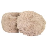 SAGAFLOR Bett AZOONA Kuschelbett Leila Polyester BEIGE Ø 40 - 80cm für Hunde