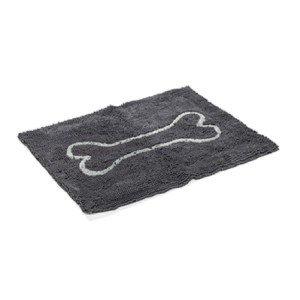 BEEZTEES Microfaser Dirty Dog Doormat sehr saugfähig 80 x 50cm Grau für Hunde