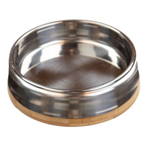SAGAFLOR Futternapf AZOONA Edelstahl Holz Napf ELLA 350ml für Hunde Katzen
