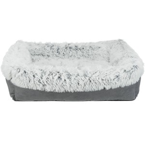 TRIXIE Liegebett HARVEY Velours/Langhaar-Plüsch 60-100cm weiß-schwarz für Hunde