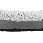 TRIXIE Liegebett HARVEY Velours/Langhaar-Plüsch 60-100cm weiß-schwarz für Hunde