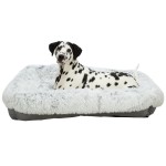 TRIXIE Liegebett HARVEY Velours/Langhaar-Plüsch 60-100cm weiß-schwarz für Hunde