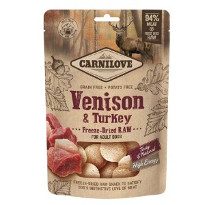 CARNILOVE Snack Freeze-Dried Raw bis zu 96% Fleischanteil 60g für Hunde