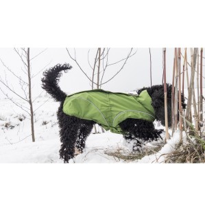 DOGBITE Hunderegenjacke FLEXIBLE SYSTEM Reißverschlusssystem Rücken Grün