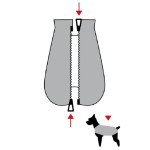 DOGBITE Hunderegenjacke FLEXIBLE SYSTEM Reißverschlusssystem Rücken Rot