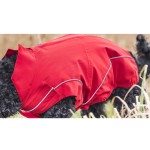 DOGBITE Hunderegenjacke FLEXIBLE SYSTEM Reißverschlusssystem Rücken Rot