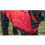 DOGBITE Hunderegenjacke FLEXIBLE SYSTEM Reißverschlusssystem Rücken Rot
