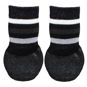 TRIXIE Socken Anti-Rutsch XS-XL Baumwolle/Latex 2 Stück schwarz für Hunde