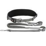 TRIXIE Leine BAUCHGURT mit LEINE Nylon Gurt 70-130cm/90mm Grafit für große Hunde