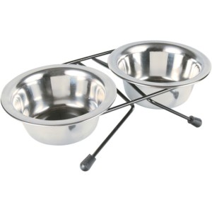 TRIXIE Zubehör NAPF-SET Eat on Feet Edelstahl verschiedene Größen für Hunde