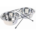 TRIXIE Zubehör NAPF-SET Eat on Feet Edelstahl verschiedene Größen für Hunde