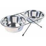 TRIXIE Zubehör NAPF-SET Eat on Feet Edelstahl verschiedene Größen für Hunde