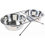 TRIXIE Zubehör NAPF-SET Eat on Feet Edelstahl verschiedene Größen für Hunde