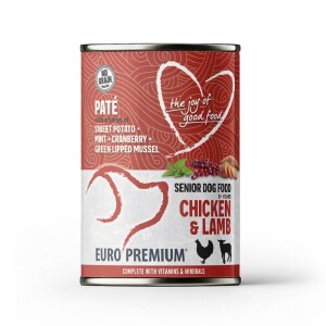 BEDUCO Nassfutter Paté EURO PREMIUM CHICKEN & LAMB 400g senior für Hunde