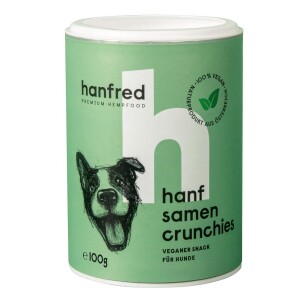HANFRED Nahrungsergänzung Hanfsamen Crunchies Vegan 100% natürlich 100g für Hunde