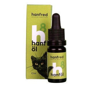 HANFRED Nahrungsergänzung HANF CBD Öl 8% 10ml terpenfrei für Katzen