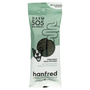HANFRED Snack Nahrungsergänzung HANF 15% SOS Darmbalance+ Pferd 65g für Hunde