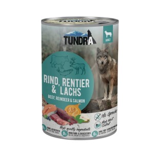 TUNDRA Nassfutter RIND RENTIER & LACHS getreidefrei für Hunde