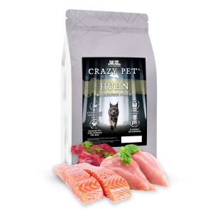 CRAZYPET® Trockenfutter Feinschmecker HUHN THUNFISCH LACHS getreidefrei für sterilisierte Katzen 300g
