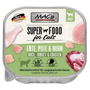 MACS Nassfutter CAT ENTE PUTE und HUHN Schale 100g für Katzen