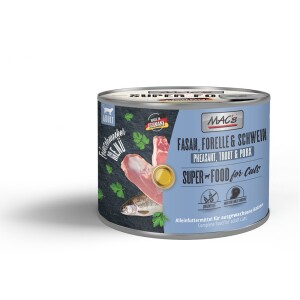 MACS Nassfutter FEINSCHMECKER Fasan Forelle & Schwein 200g für Katzen