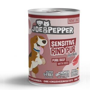 PRO PET Nassfutter JOE & PEPPER Sensitive Rind pur mit Reis für Hunde