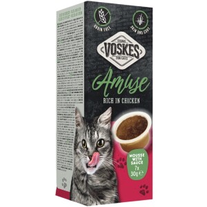 VOSKES Katzensnack AMUSE Mousse mit Sauce Huhn grainfree 7 x 30g