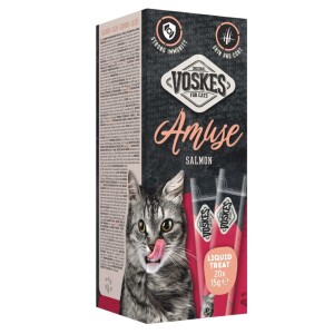 VOSKES Katzensnack AMUSE Liquid Treat mit Lachs grainfree 20 x 15g