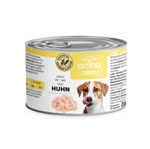 SAGAFLOR Nassfutter ARRIBA mit HUHN getreide- und glutenfrei für Hunde