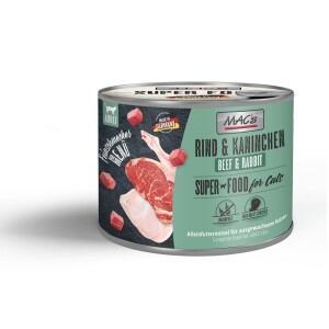 MACS Nassfutter FEINSCHMECKER RIND und KANINCHEN 200g für Katzen getreidefrei