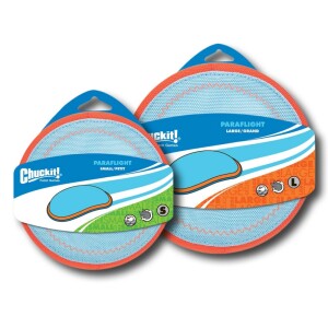 CHUCKIT Spielzeug Frisbee PARAFLIGHT schwimmt Small oder Large für Hunde