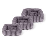 TRENDPET Hundebett Biscuit Cube Grau Breitcord-Optik...